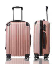 Lade das Bild in den Galerie-Viewer, Handgepäck Koffer Reisekoffer mit Rollen Trolley Handgepäck Trolley Rollkoffer Sicherheit Zahlenschloß Airline-kompatibel Handgepäck 4 Rollen(Roségold)