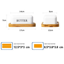 Lade das Bild in den Galerie-Viewer, Butterdose,Butterglocke für 250g Butter,Butterdose aus beschichteter Metallplatte oder Boraxglas mit edlem nachhaltigem Naturholzdeckel