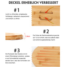 Lade das Bild in den Galerie-Viewer, Brotkasten mit Schneidebrett, Brotaufbewahrung mit Deckel, Brotbox aus Metall, Brotbeutel aus Leinen, Bread Box (Grau)