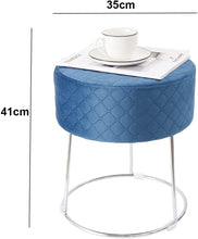 Lade das Bild in den Galerie-Viewer, Runder Velvet Hocker,Gittermaster Sitzhocker,Polsterhocker,Footrest Stool Ottoman