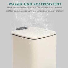 Lade das Bild in den Galerie-Viewer, Kosmetikeimer 6L, Mülleimer bad, Badmülleimer mit Deckel, (Soft Close) Tretmülleimer aus Metall für Badezimmer, WC, Schlafzimmer (Beige, 24 x 19,5 x 25 cm)