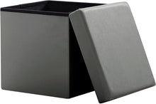 Lade das Bild in den Galerie-Viewer, Sitzhocker ,Stauraum Fußhocker, Aufbewahrungsbox faltbar belastbar bis 300 kg, 38 x 38 x 38 cm,Aus MDF-Platte und Kunstleder.