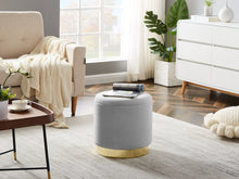 Lade das Bild in den Galerie-Viewer, Hocker Zylindrischer Samthocker Sitzhocker mit Stauraum rund, Polsterhocker kleiner,Fußbank Hocker ,Maximale Belastung 150kg,Größe 37x37x41.5cm