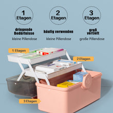 Lade das Bild in den Galerie-Viewer, Medikamenten Aufbewahrung, Medizinbox, Hausapotheke Box, Apothekenbox, Medizinkoffer Groß (PINK-34cm)