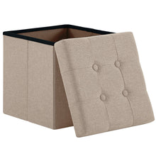 Lade das Bild in den Galerie-Viewer, Sitzhocker mit Stauraum, Fußhocker, Fußbank Truhen Aufbewahrungsbox faltbar belastbar Leinen(38 cm)