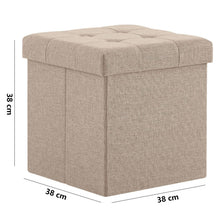 Lade das Bild in den Galerie-Viewer, Sitzhocker mit Stauraum, Fußhocker, Fußbank Truhen Aufbewahrungsbox faltbar belastbar Leinen(38 cm)