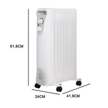 Lade das Bild in den Galerie-Viewer, Ölradiator 2000W Ölradiator, Elektroheizkörper, elektrische Heizung, 9 Rippen(3D heating), inkl. Bodenrollen y Kontrollleuchte, weiß