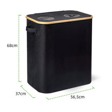 Lade das Bild in den Galerie-Viewer, 140L Pfandflaschen Sammelbehälter mit Deckel &amp; XXL Tragetaschen, Flaschensammler für Leergut &amp; Altglas, 2 Fächer Organizer mit Lochdesign, Recycling Behälter für Küche &amp; Abstellraum, Schwarz
