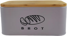 Lade das Bild in den Galerie-Viewer, Brotbox mit Deckel, Großer Knäckebrot Box aus Metall, Brotaufbewahrungsbox , Brot,Kekse Lange Aufbewahren und Trocken Halten( Grau-30cm)
