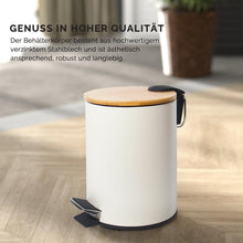 Lade das Bild in den Galerie-Viewer, 5L Kosmetikeimer Metall, Badezimmer Mülleimer mit deckel, Mülleimer Bad mit Absenkautomatik (Soft Close)

