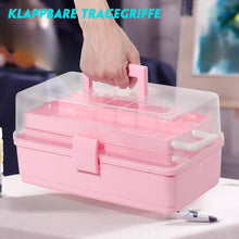 Lade das Bild in den Galerie-Viewer, Aufbewahrungsbox mit fächern, Sortierboxen, Nähkasten, Bastelkoffer leer, Medicine Organizer Box, Angelkoffer, Aufbewahrung for Kleinteile, Haargummi (Rosa-31,5cm)

