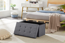 Lade das Bild in den Galerie-Viewer, Sitzbank, Sitzhocker, Fußhocker, Sitztruhe faltbar 76 x 38 x 38 cm(Leinen）
