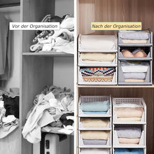 Lade das Bild in den Galerie-Viewer, Schrank Organizer Kleiderschrank 3 Stück, Faltbare Aufbewahrungsbox, Ordnungssystem für Schubladen, Schließfächer, Kleiderschränke (Weiß)
