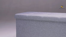Laden und Abspielen von Videos im Galerie-Viewer, Sitzbank mit Stauraum,Aufbewahrungsbox,faltbar,max.Belastbarkeit300kg,120 L,114x38x38cm,MDF-Platte und Leinenimitat.（Grau）
