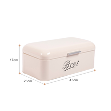 Lade das Bild in den Galerie-Viewer, Brotbox  mit Deckel, Großer Knäckebrot Box aus Metall, Brot und Kekse Lange Aufbewahren und Trocken Halten, Retro Design 43cm*23cm*17cm (Beige)
