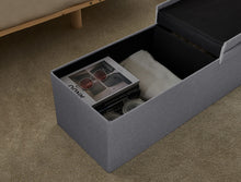 Lade das Bild in den Galerie-Viewer, Sitzbank mit Stauraum Faltbar Sitztruhe belastbar bis 300 kg, Deckel Abnehmbar, 114x38x38 cm,Grau
